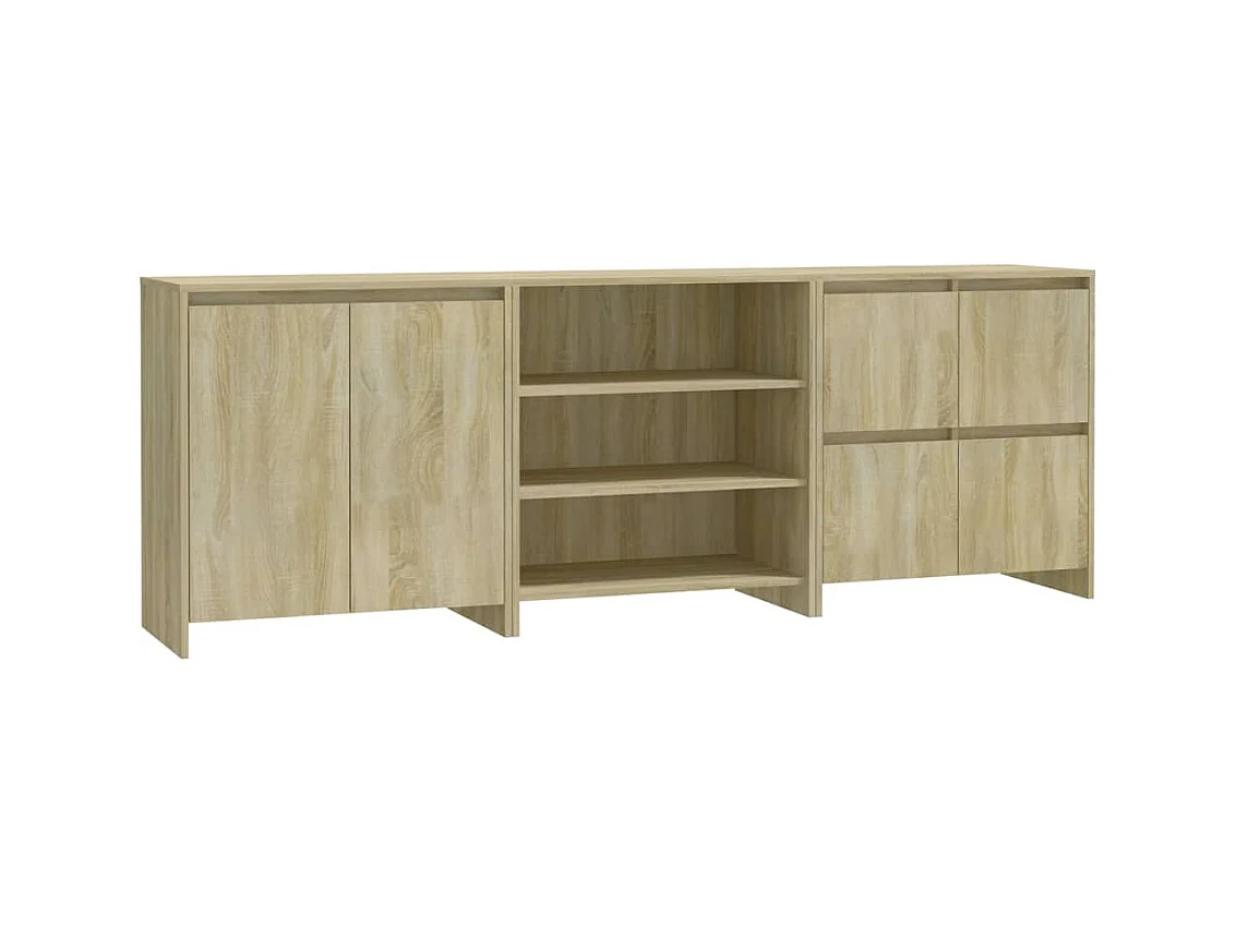 Buffets 3 pcs Chêne sonoma Bois d'ingénierie