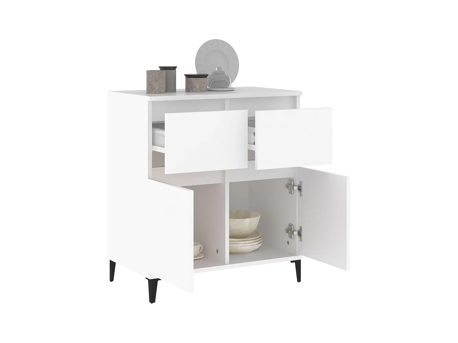 Buffet Blanc 60x35x70 cm Bois d'ingénierie