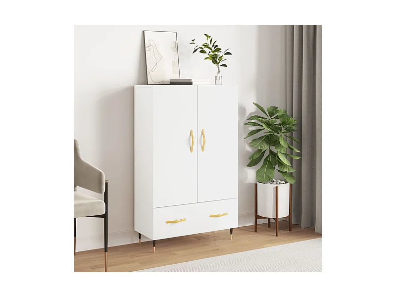 Buffet haut blanc 69,5x31x115 cm bois d'ingénierie