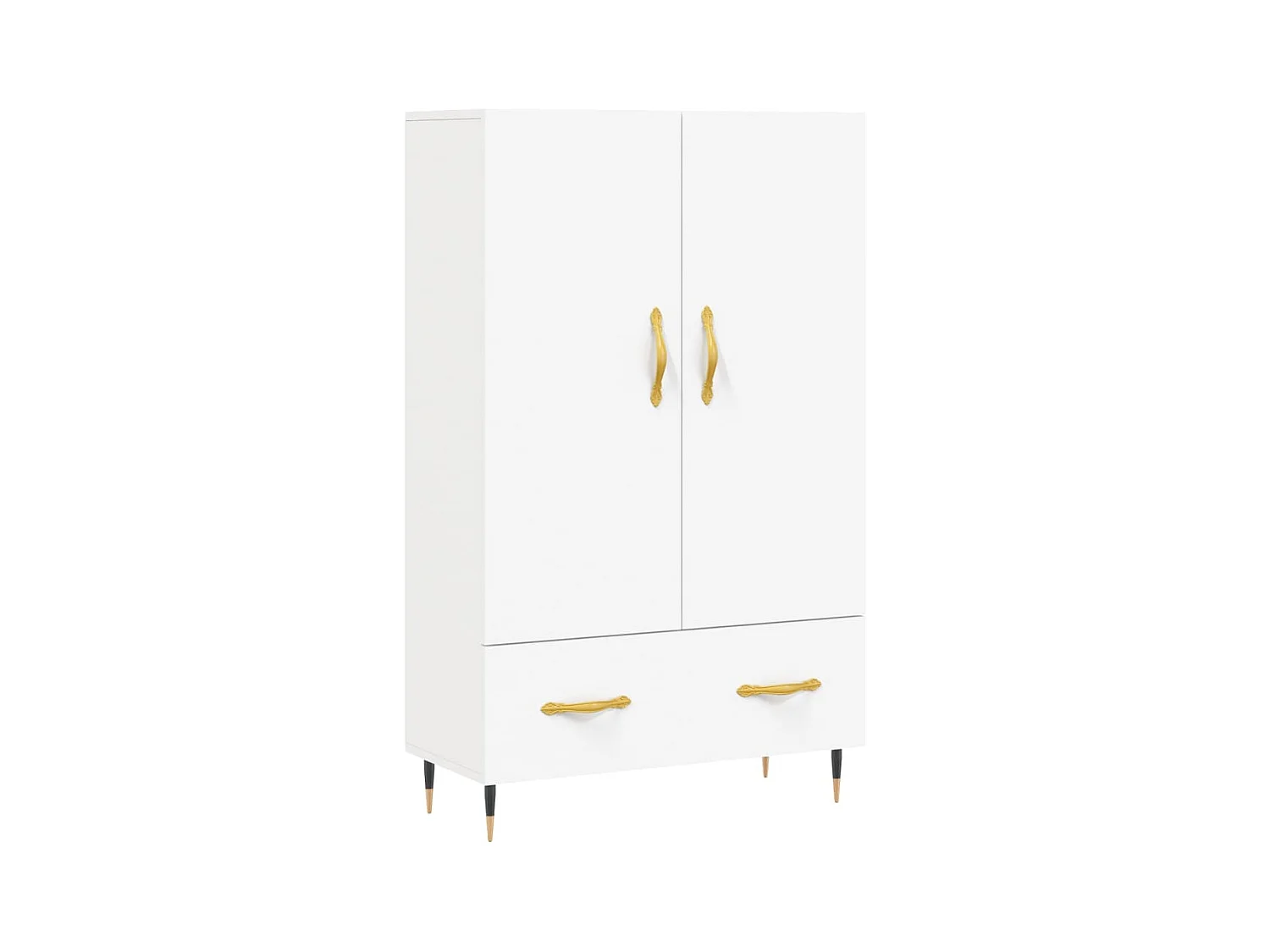 Wit hoog dressoir 69,5x31x115 cm bewerkt hout