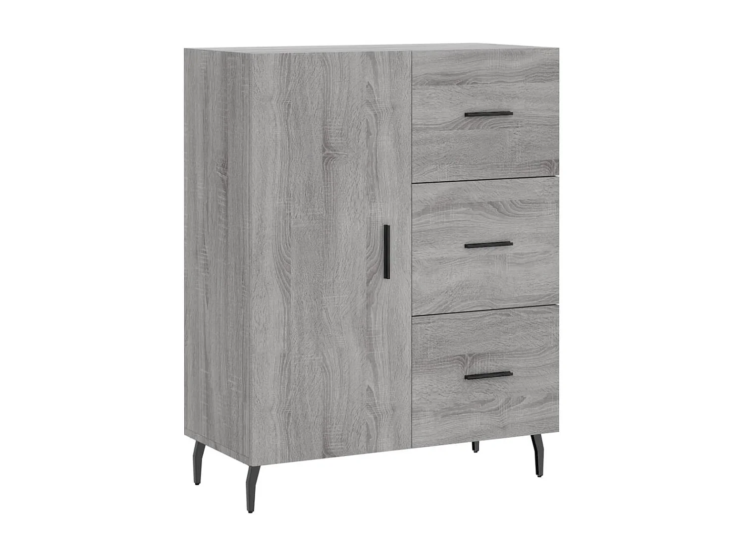 Credenza alta Sonoma grigia 69,5x34x180 cm Legno ingegnerizzato