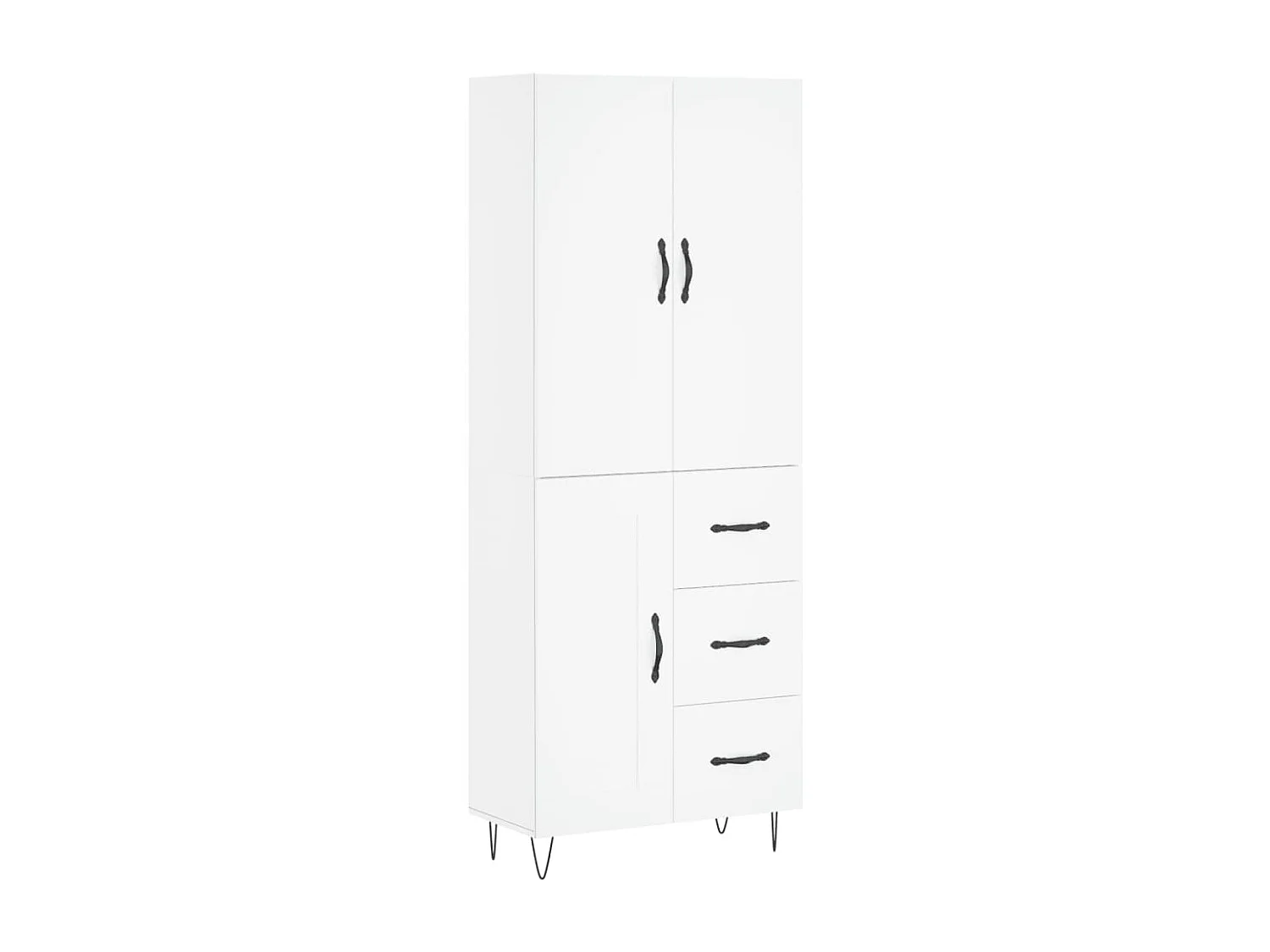 Wit hoog dressoir 69,5x34x180 cm Technisch hout