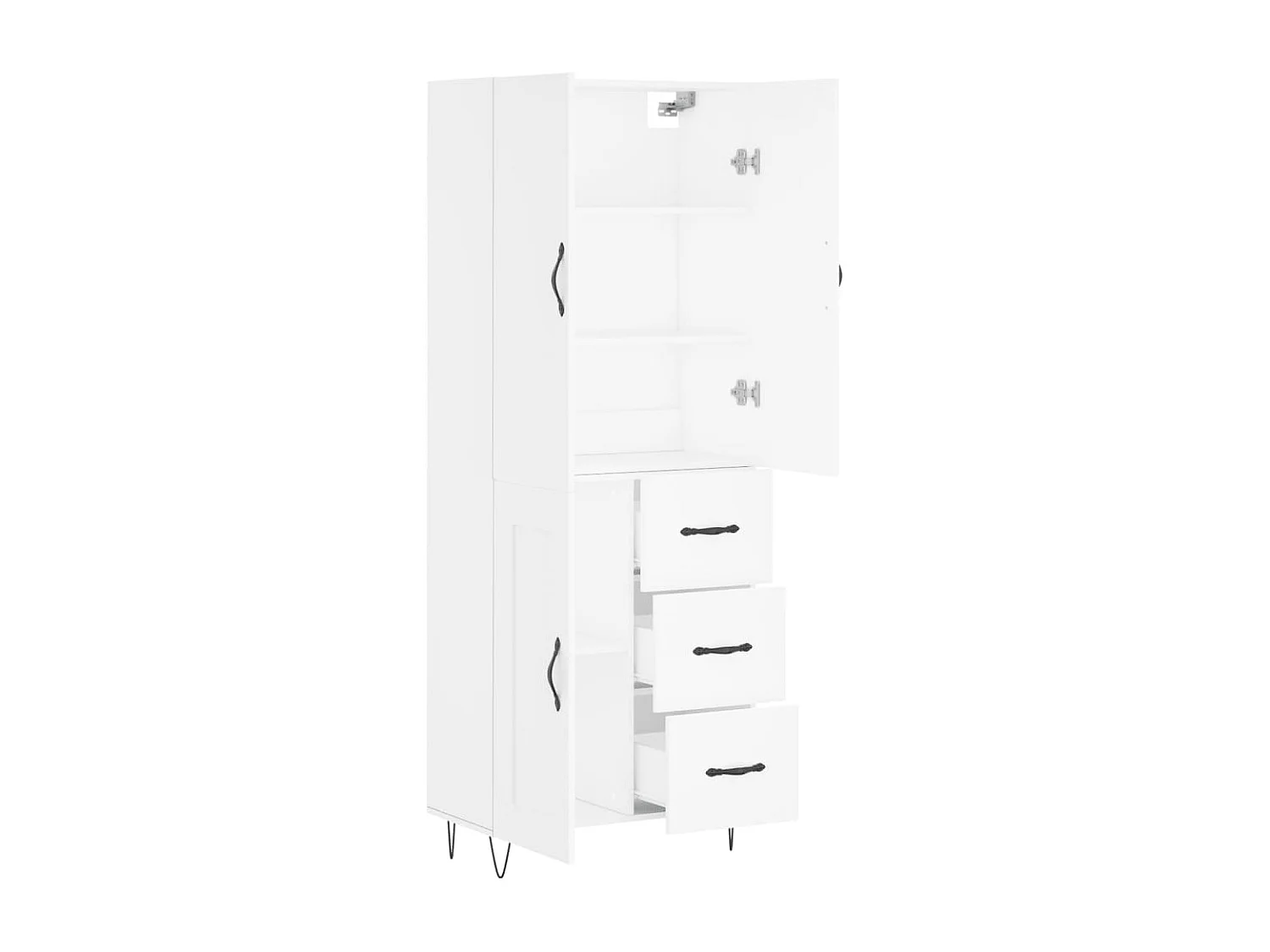 Wit hoog dressoir 69,5x34x180 cm Technisch hout