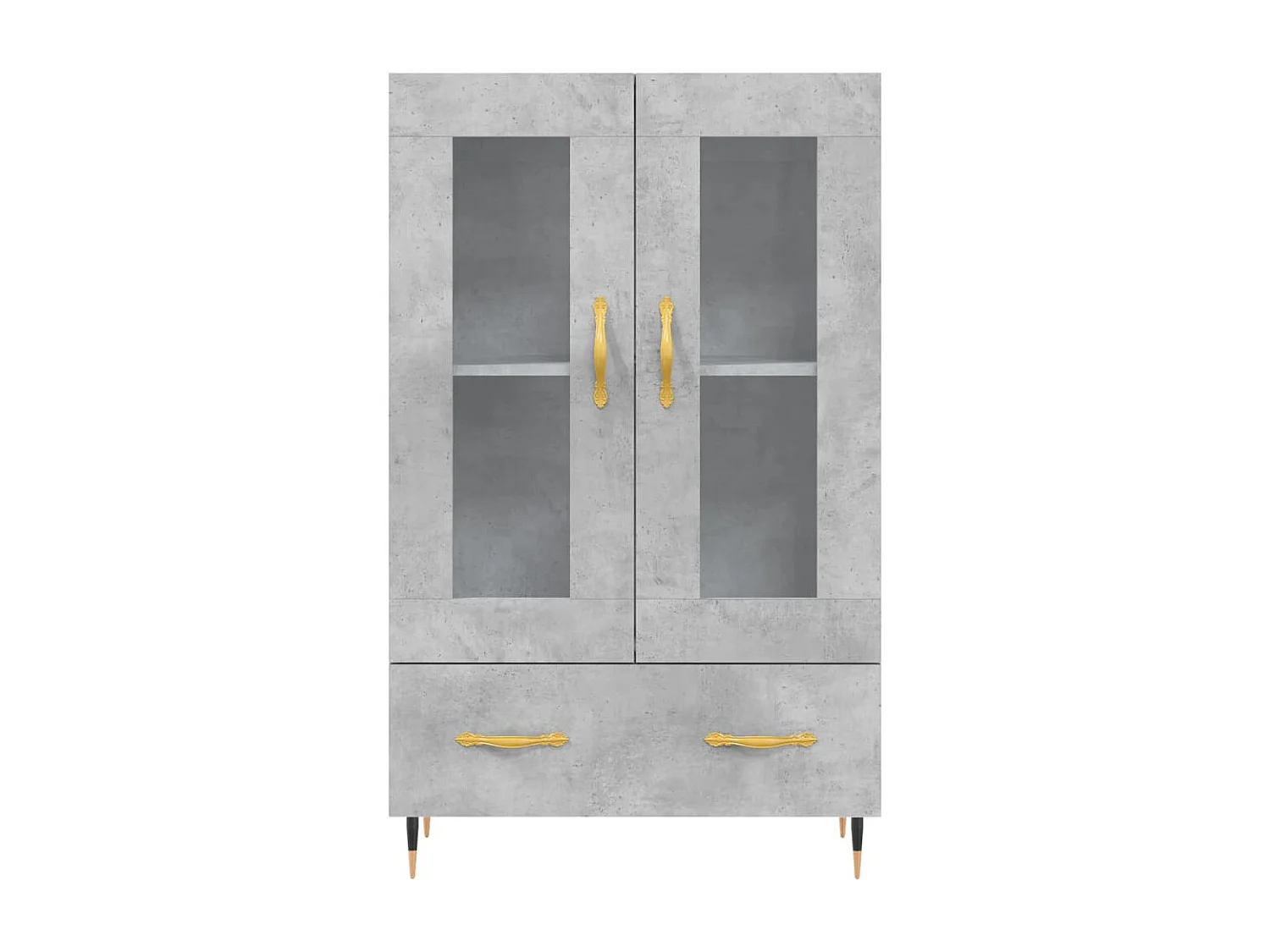 Credenza alta grigio cemento 69,5x31x115 cm in legno ingegnerizzato