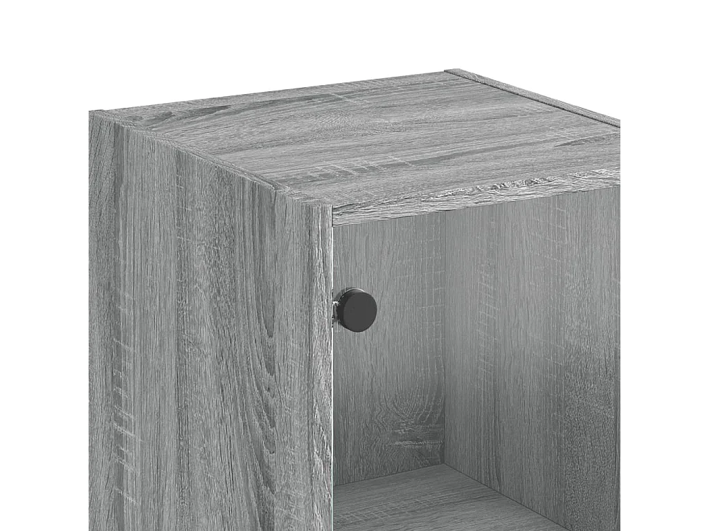 Buffet avec portes en verre sonoma gris 35x37x142 cm