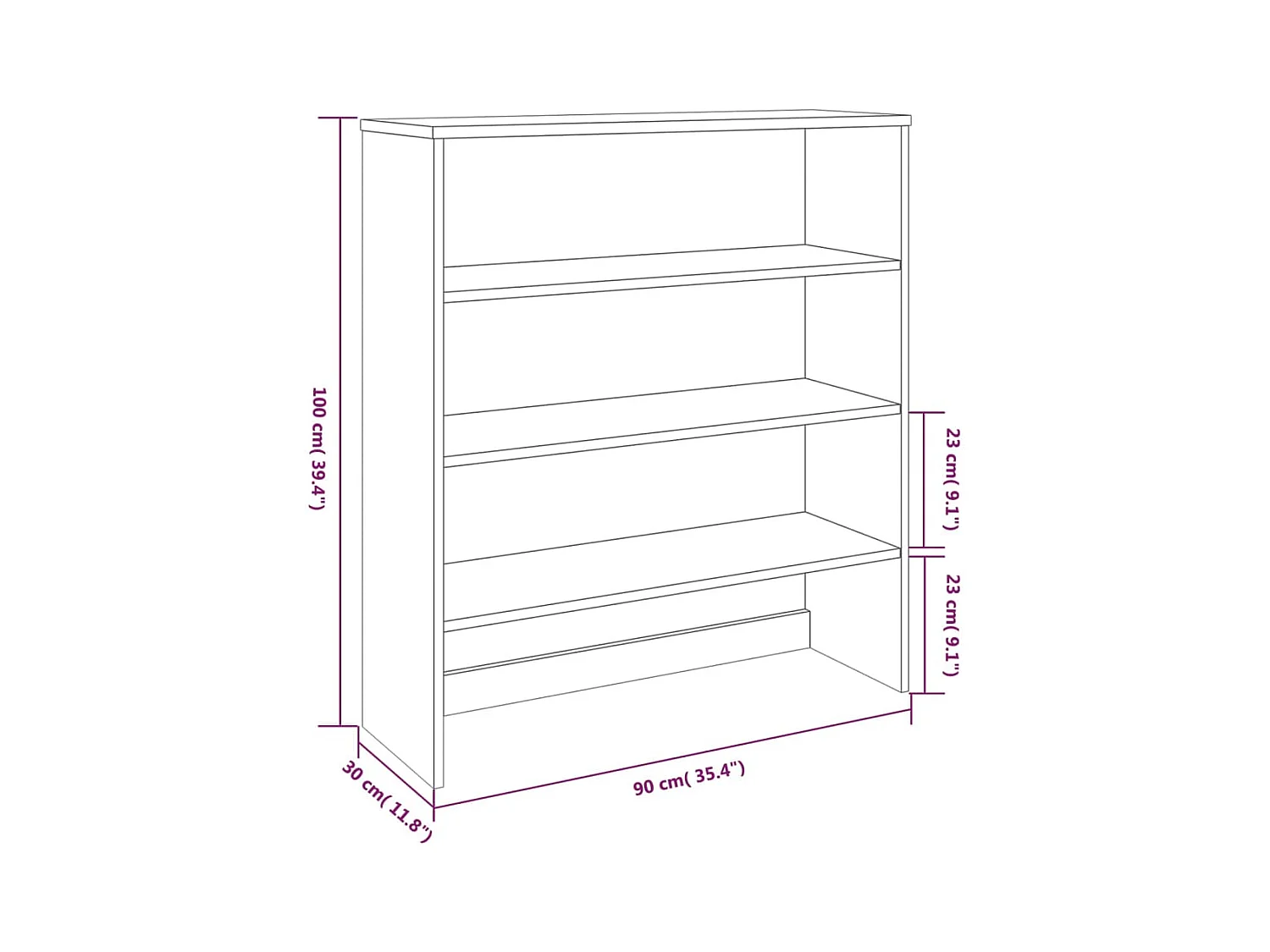 HAMAR Dressoirblad Donkergrijs 90x30x100 cm Dennenhout