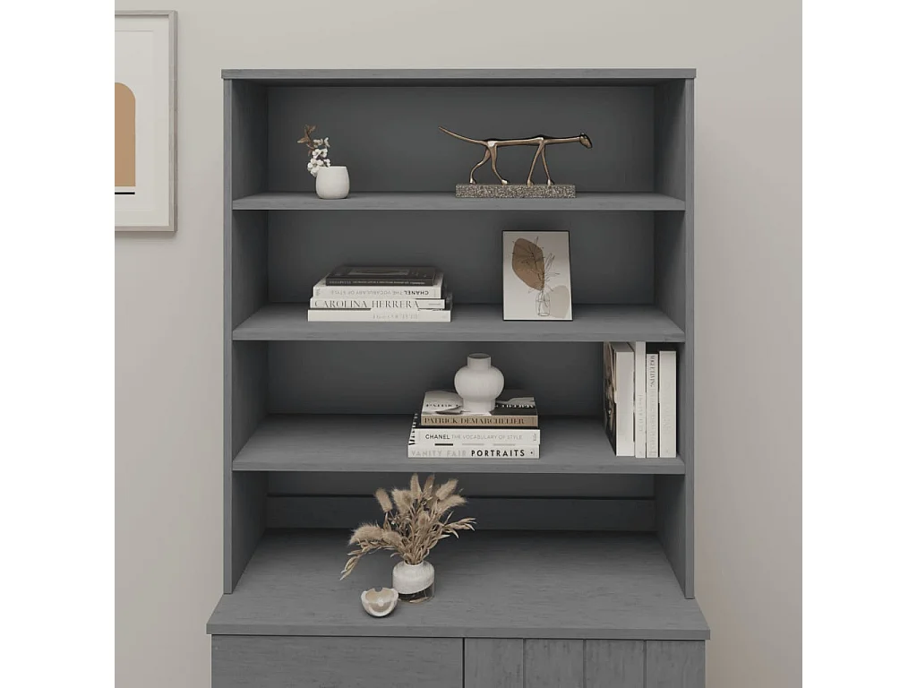 Dessus de buffet HAMAR Gris foncé 90x30x100 cm Bois de pin