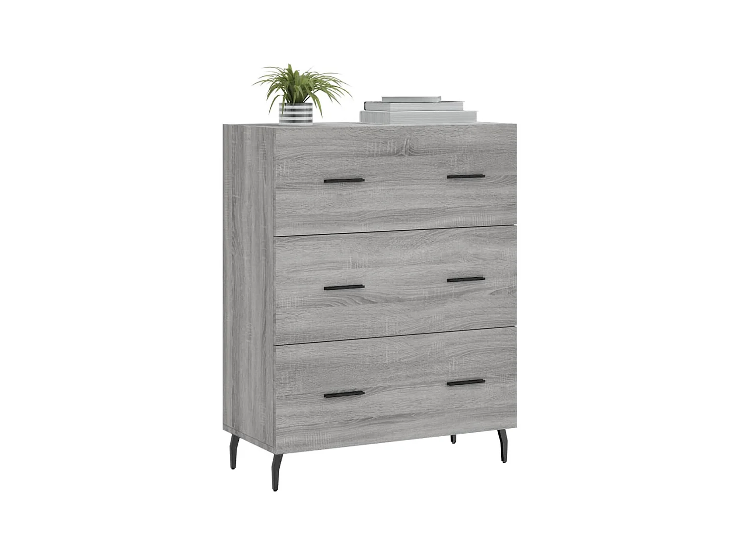 Credenza Sonoma grigia 69,5x34x90 cm in legno ingegnerizzato