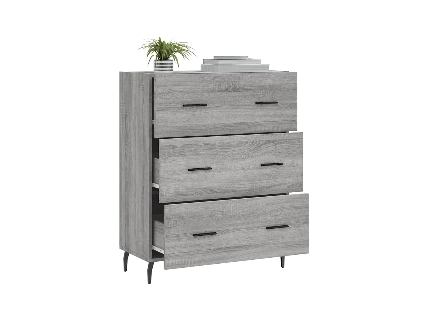 Credenza Sonoma grigia 69,5x34x90 cm in legno ingegnerizzato