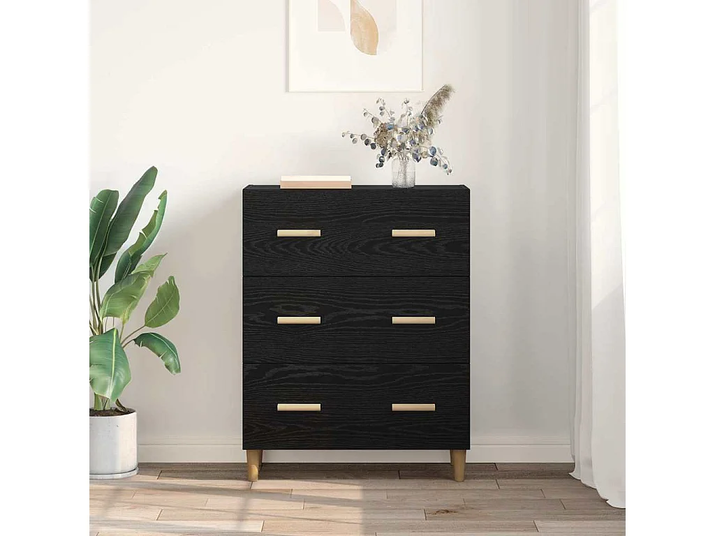 Buffet Chêne noir 34 x 69.5 x 90 cm Bois d'ingénierie