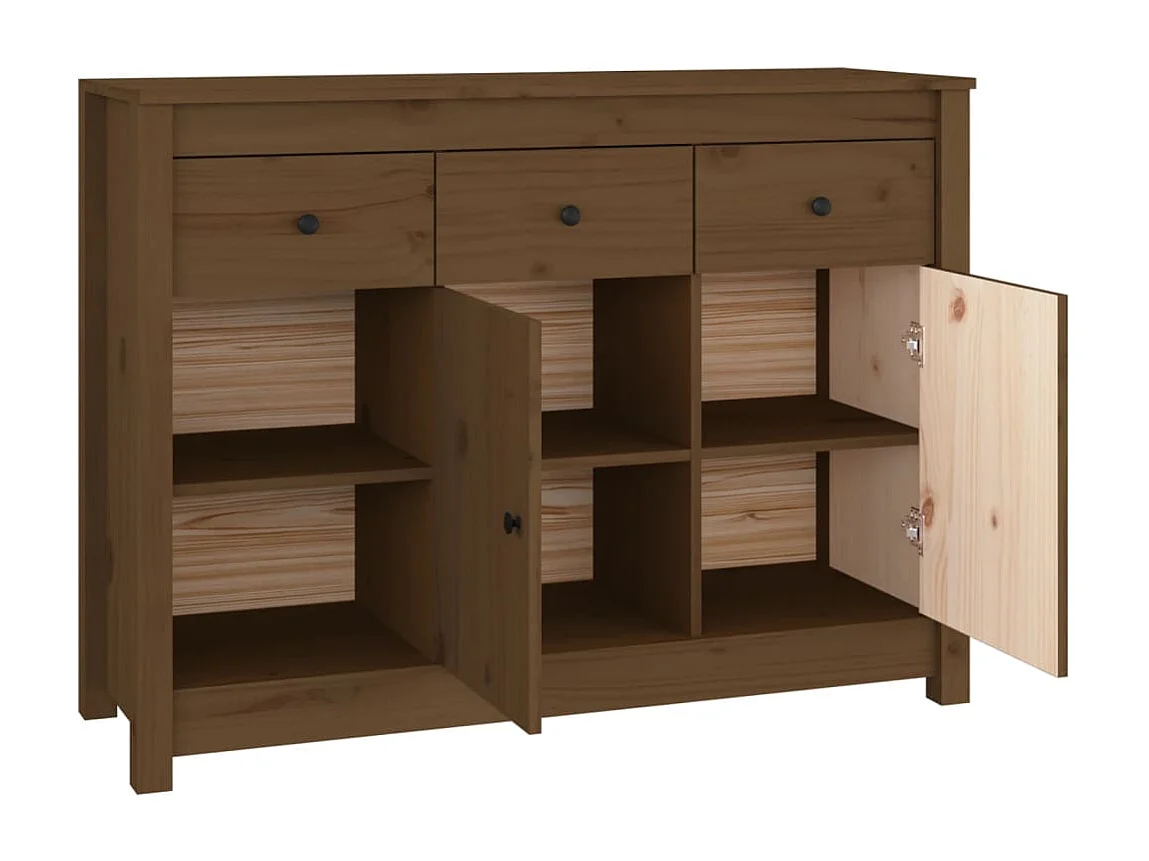 Buffet Marron miel 100x35x74 cm Bois massif de pin