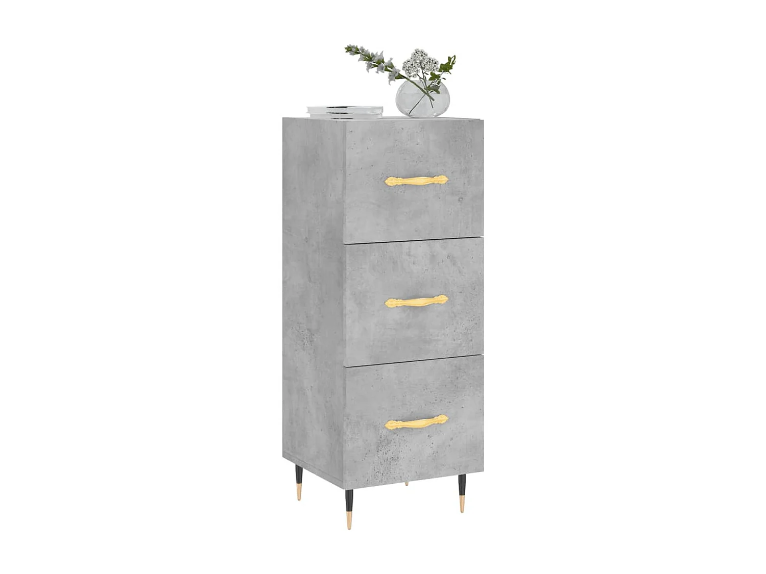 Buffet Gris béton 34,5x34x90 cm Bois d'ingénierie