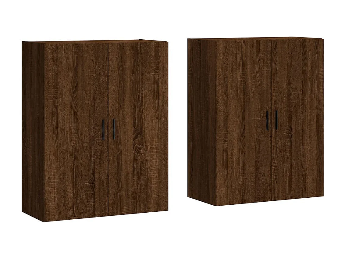 Pensili 2 pezzi, rovere marrone, 69,5x34x90 cm