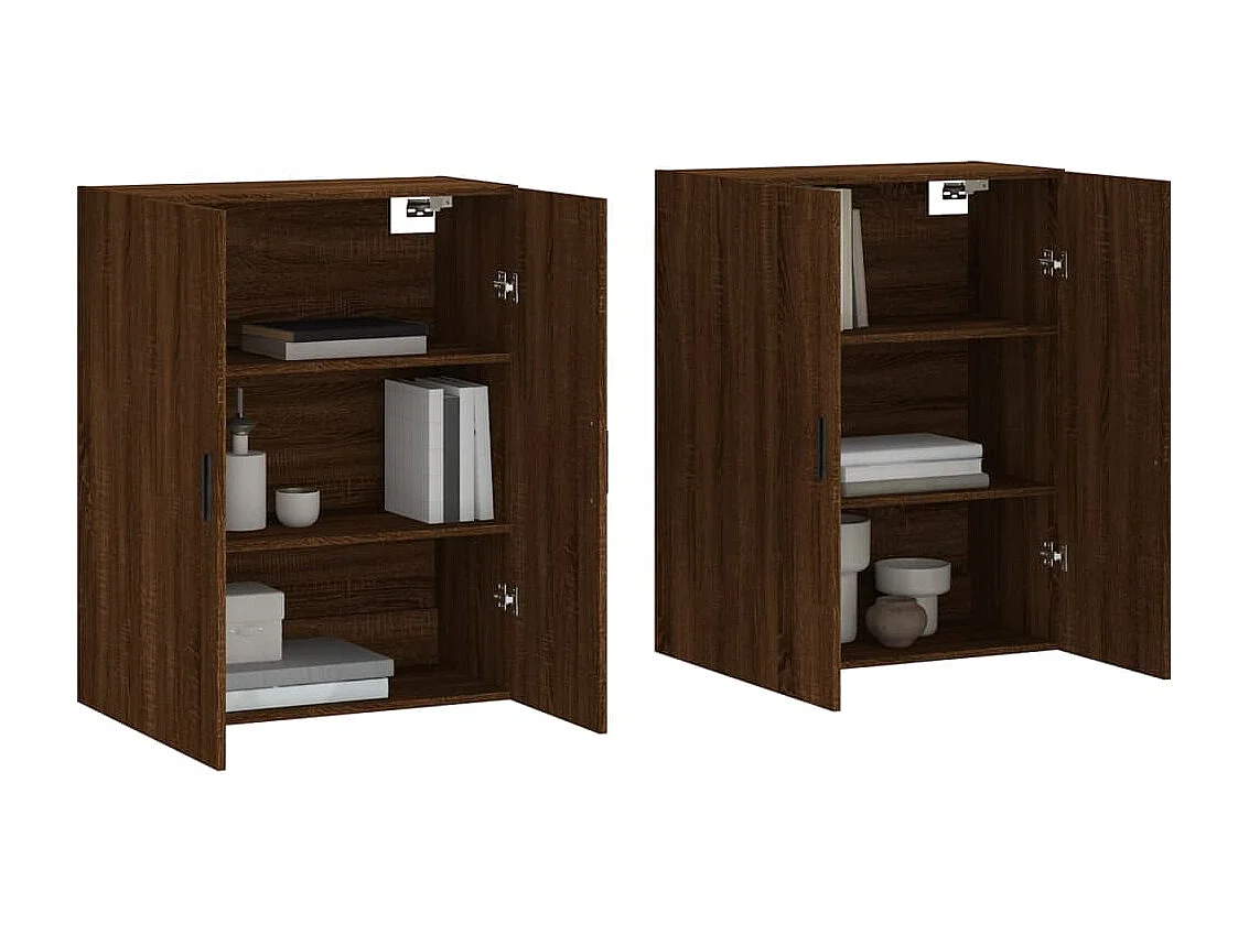 Pensili 2 pezzi, rovere marrone, 69,5x34x90 cm