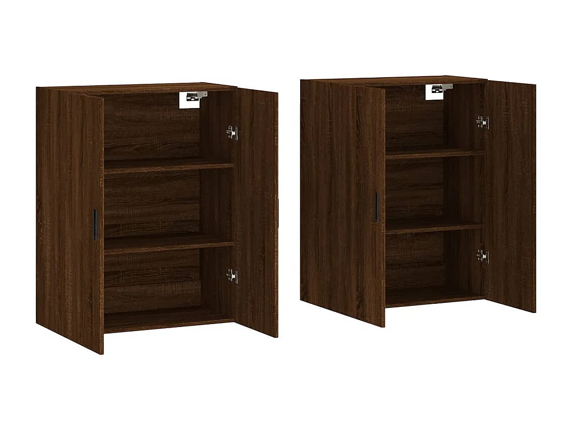 Pensili 2 pezzi, rovere marrone, 69,5x34x90 cm
