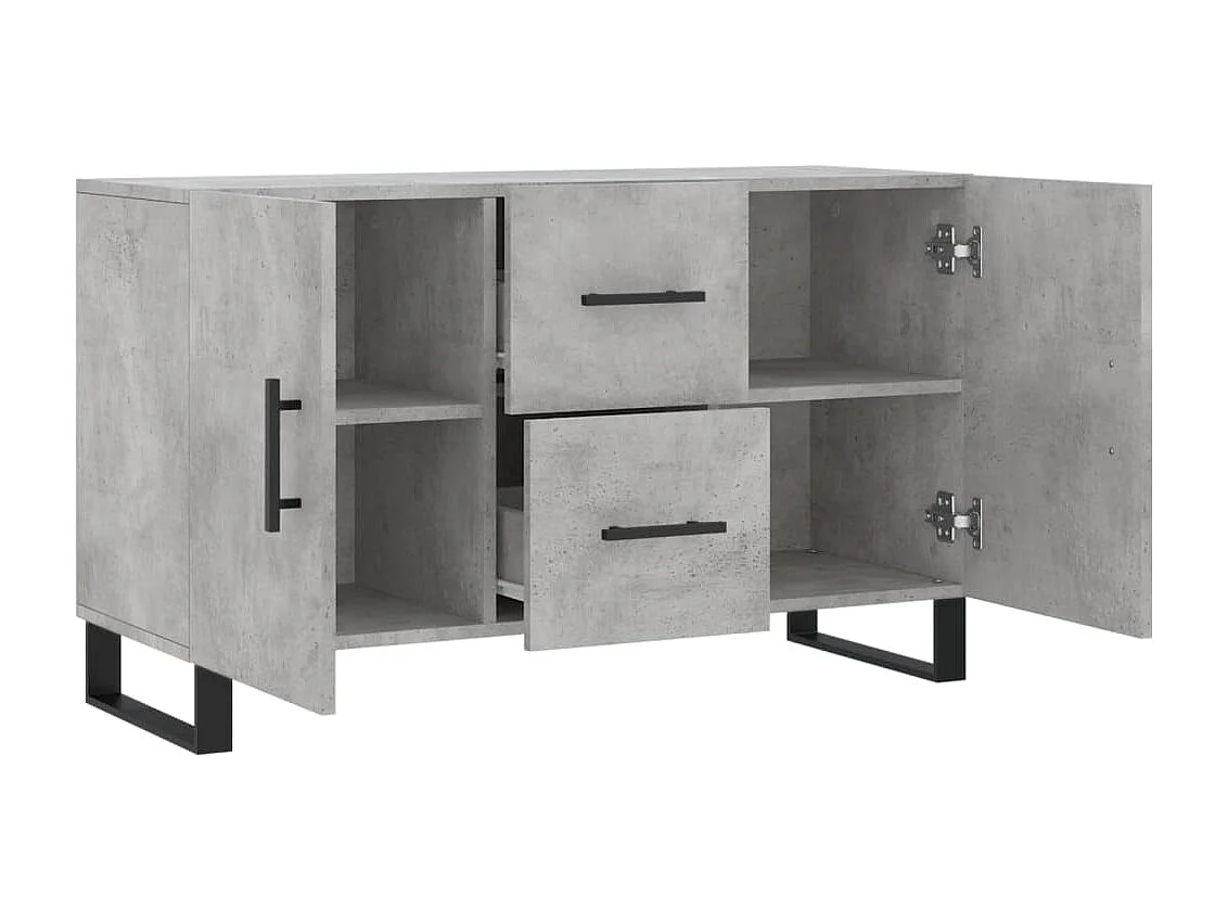 Buffet gris béton 100x36x60 cm bois d'ingénierie