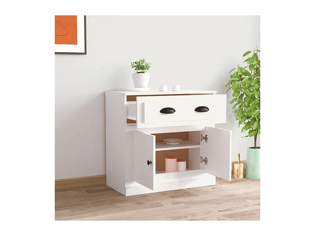 Buffet blanc 70x35,5x67,5 cm bois d'ingénierie