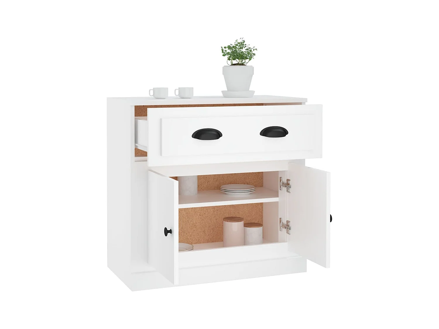 Buffet blanc 70x35,5x67,5 cm bois d'ingénierie