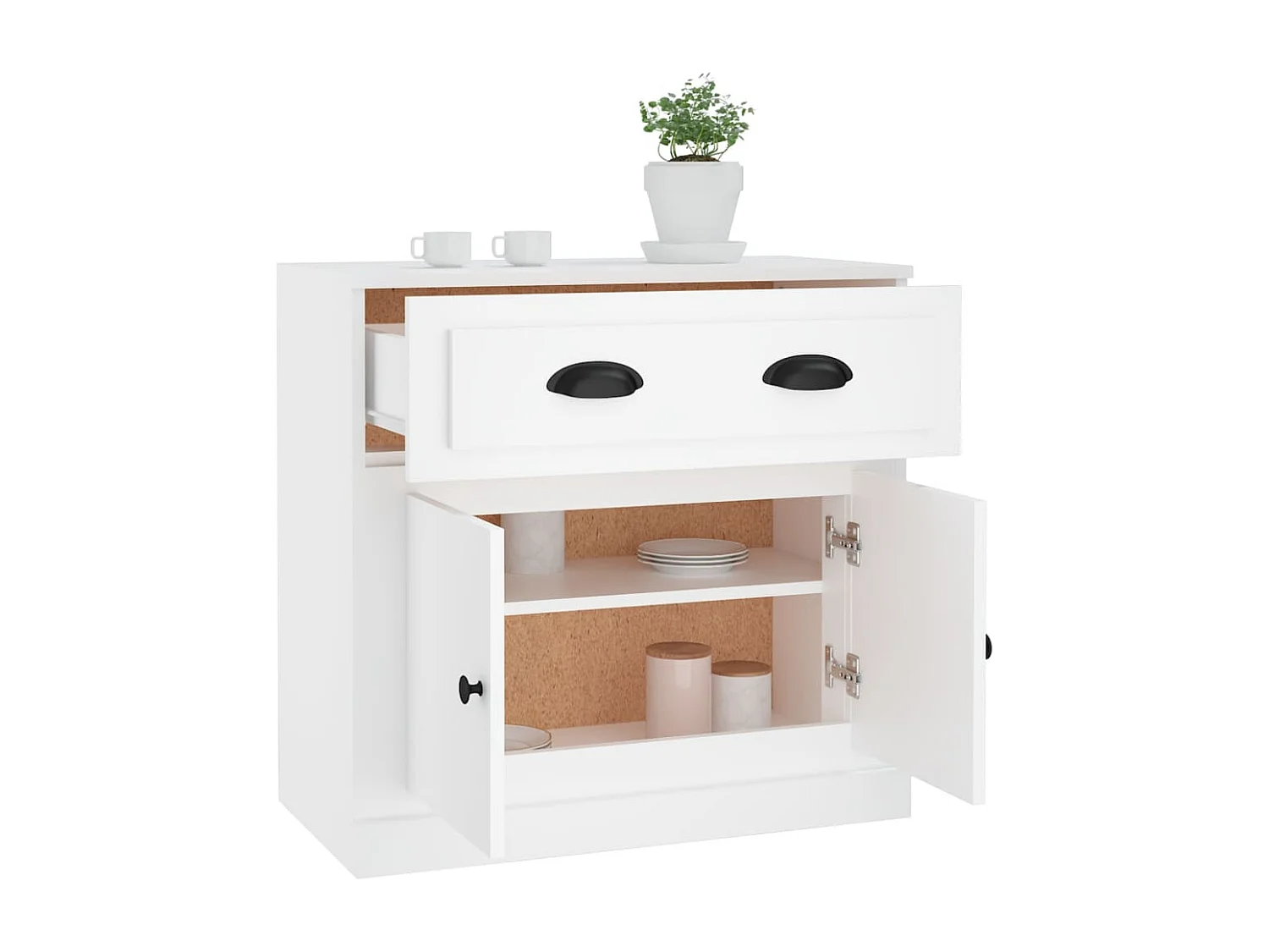 Buffet blanc 70x35,5x67,5 cm bois d'ingénierie