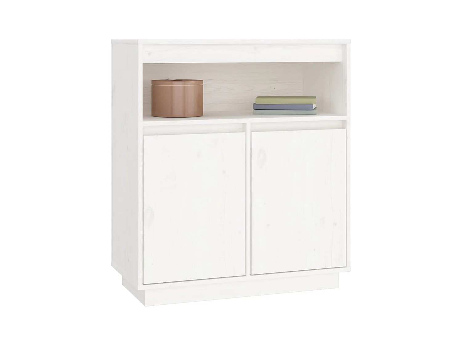 Buffet Blanc 70x34x80 cm Bois massif de pin