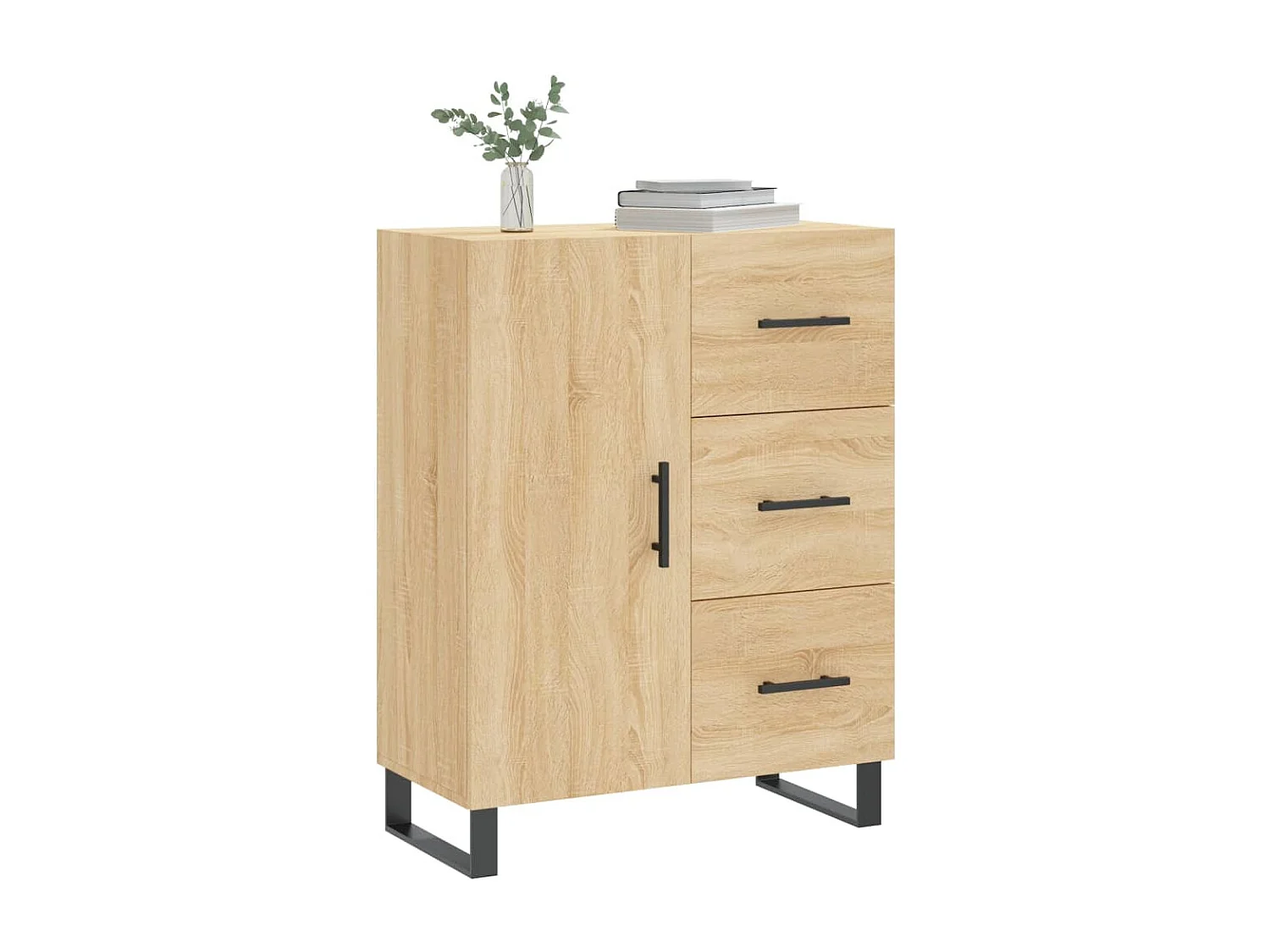 Buffet chêne sonoma 69,5x34x90 cm bois d'ingénierie