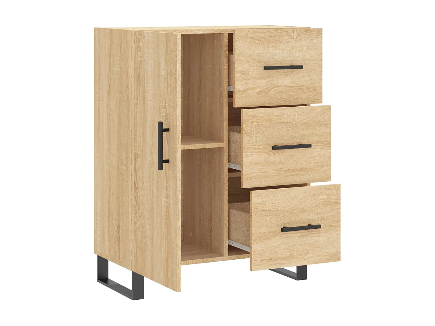 Buffet chêne sonoma 69,5x34x90 cm bois d'ingénierie