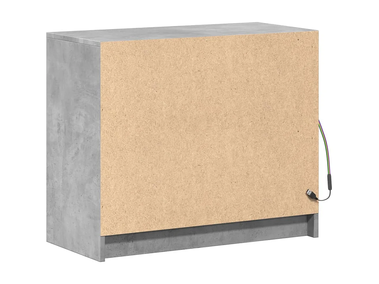 Buffet avec LED gris béton 72x34x61 cm bois d'ingénierie