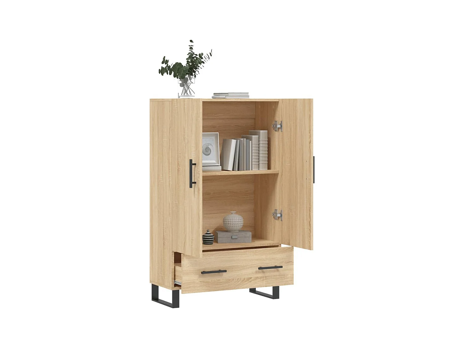 Buffet haut chêne sonoma 69,5x31x115 cm bois d'ingénierie