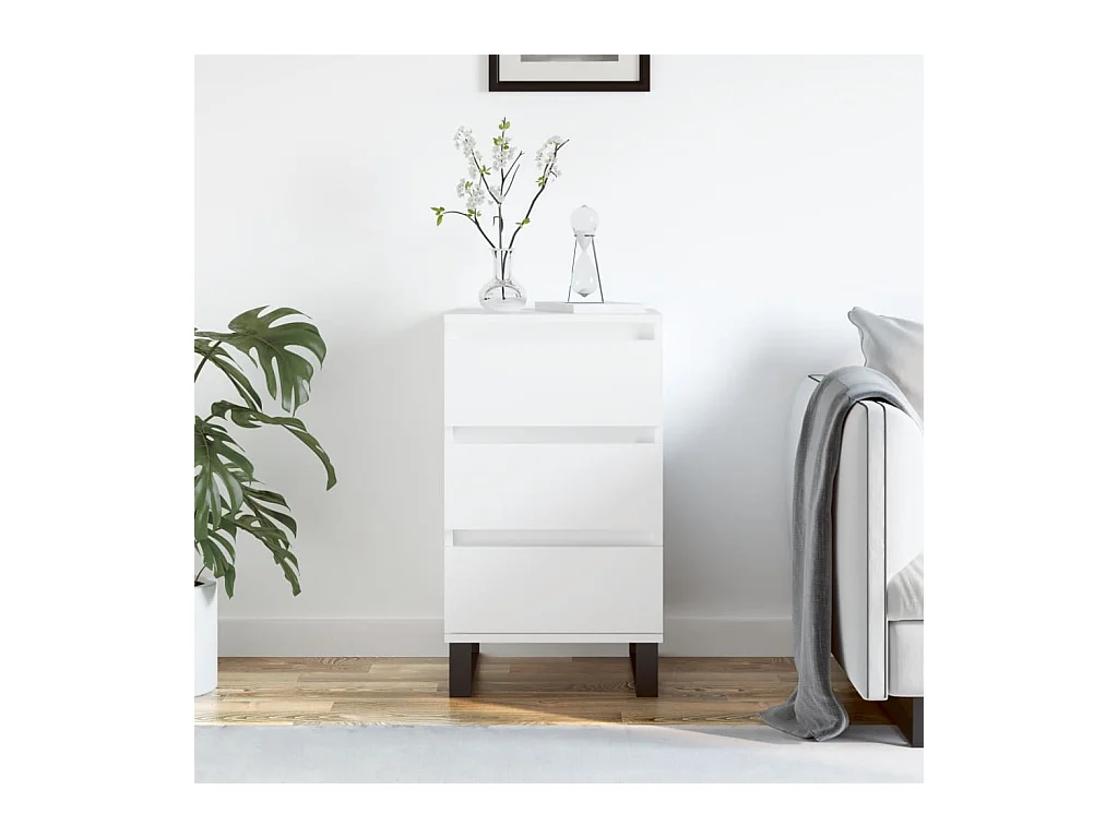 Buffet blanc 40x35x70 cm bois d’ingénierie