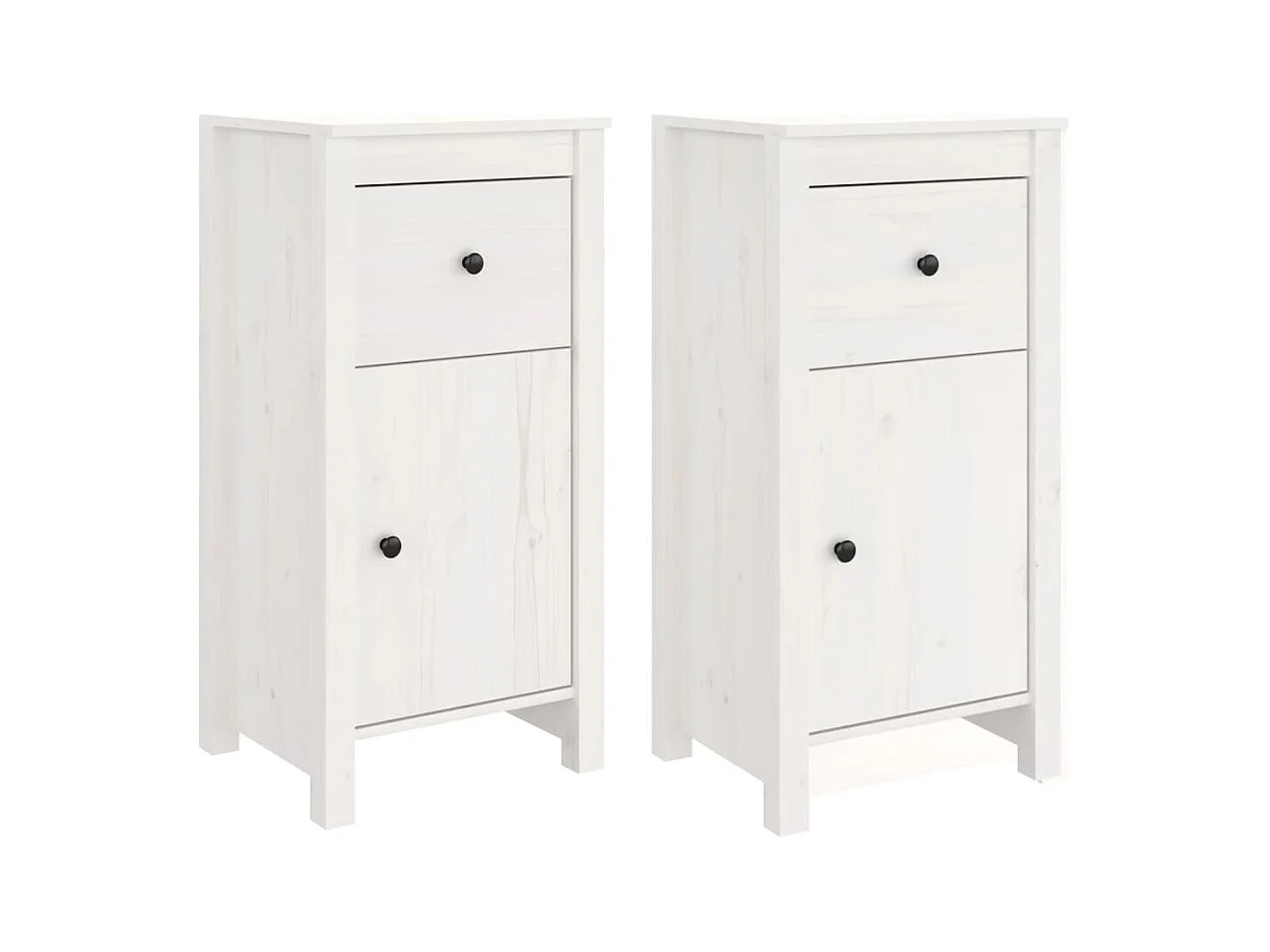 Buffets 2 pcs blanc 40x35x80 cm bois massif de pin