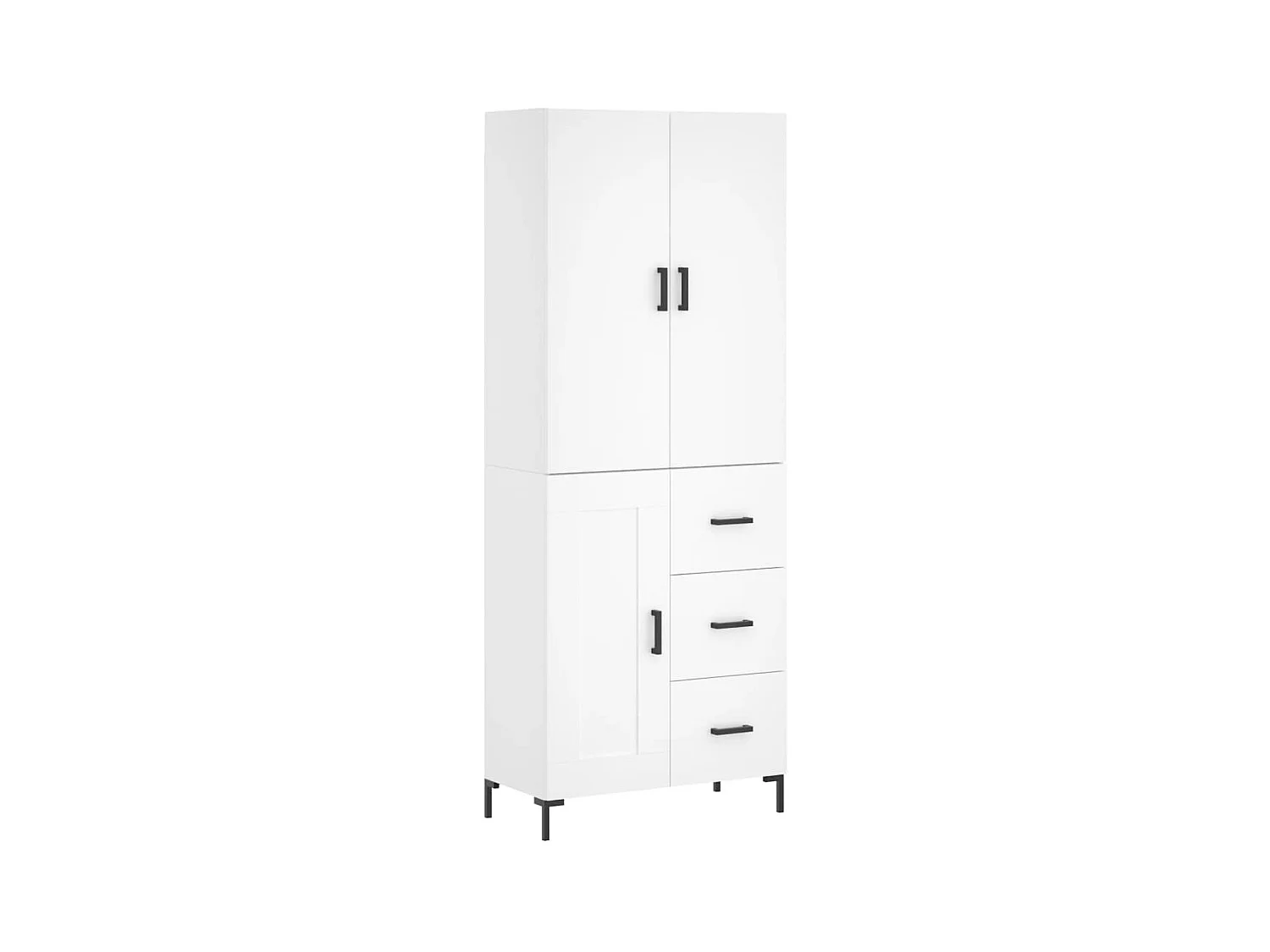 Wit hoog dressoir 69,5x34x180 cm Technisch hout