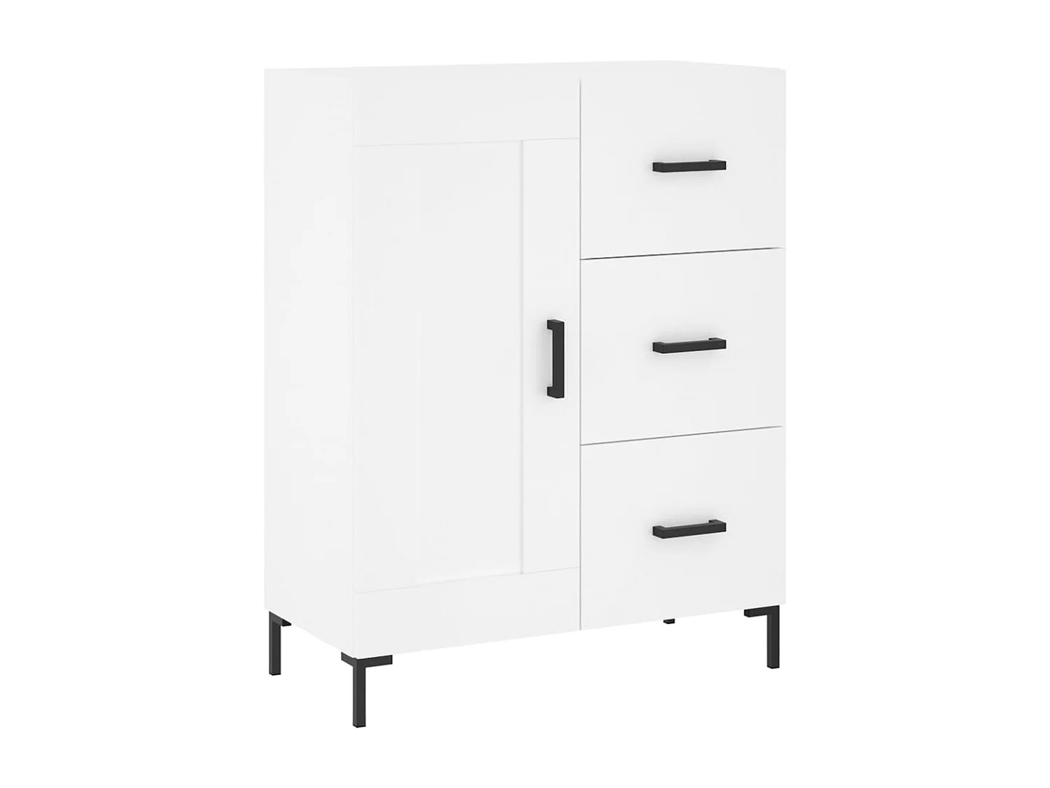 Wit hoog dressoir 69,5x34x180 cm Technisch hout