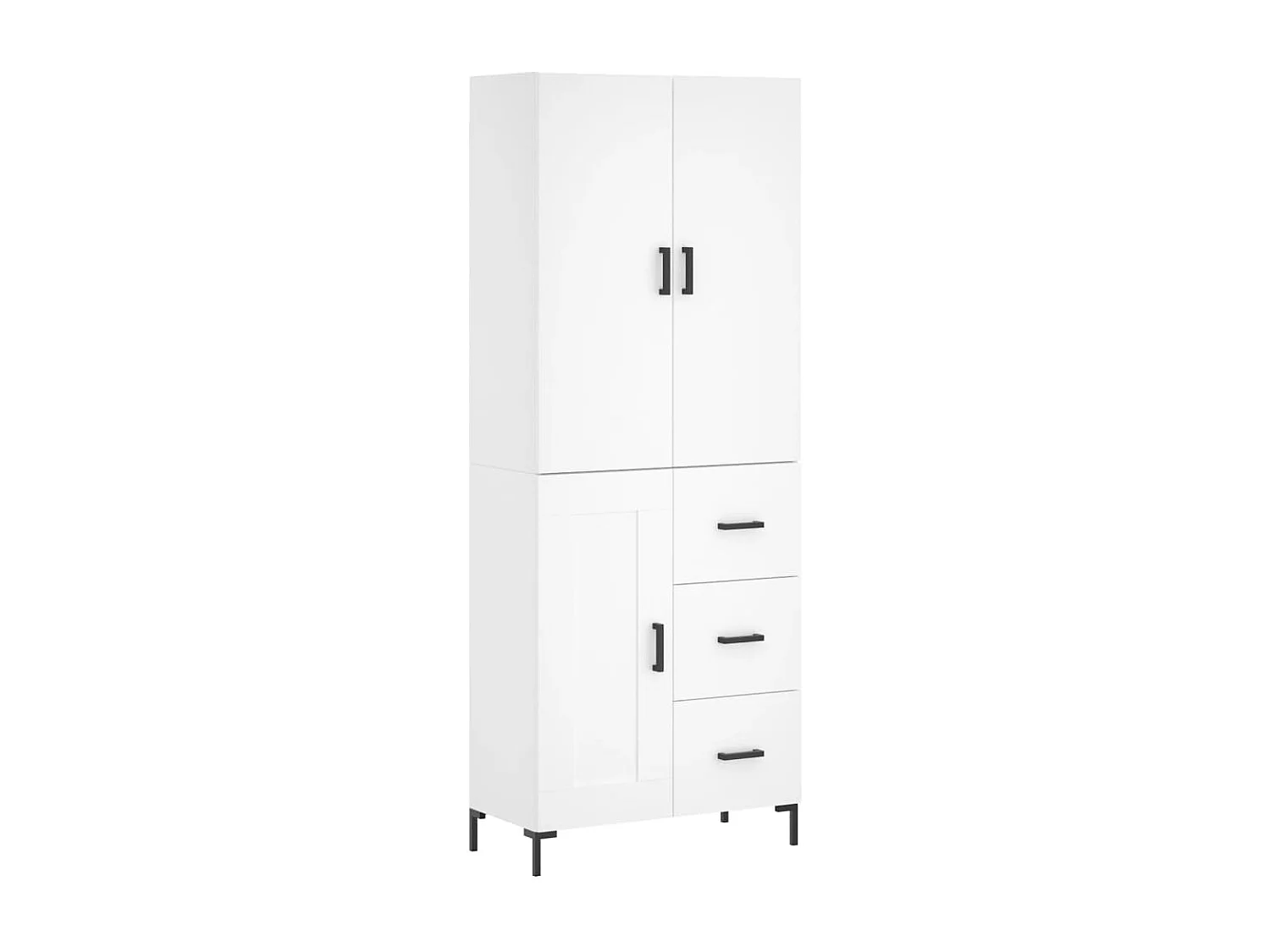 Credenza alta bianca 69,5x34x180 cm Legno ingegnerizzato