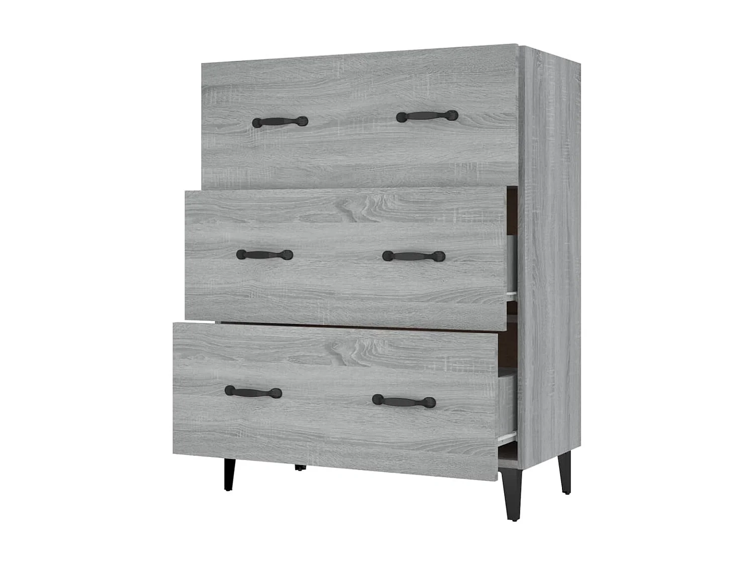 Credenza Sonoma grigia 69,5x34x90 cm in legno ingegnerizzato