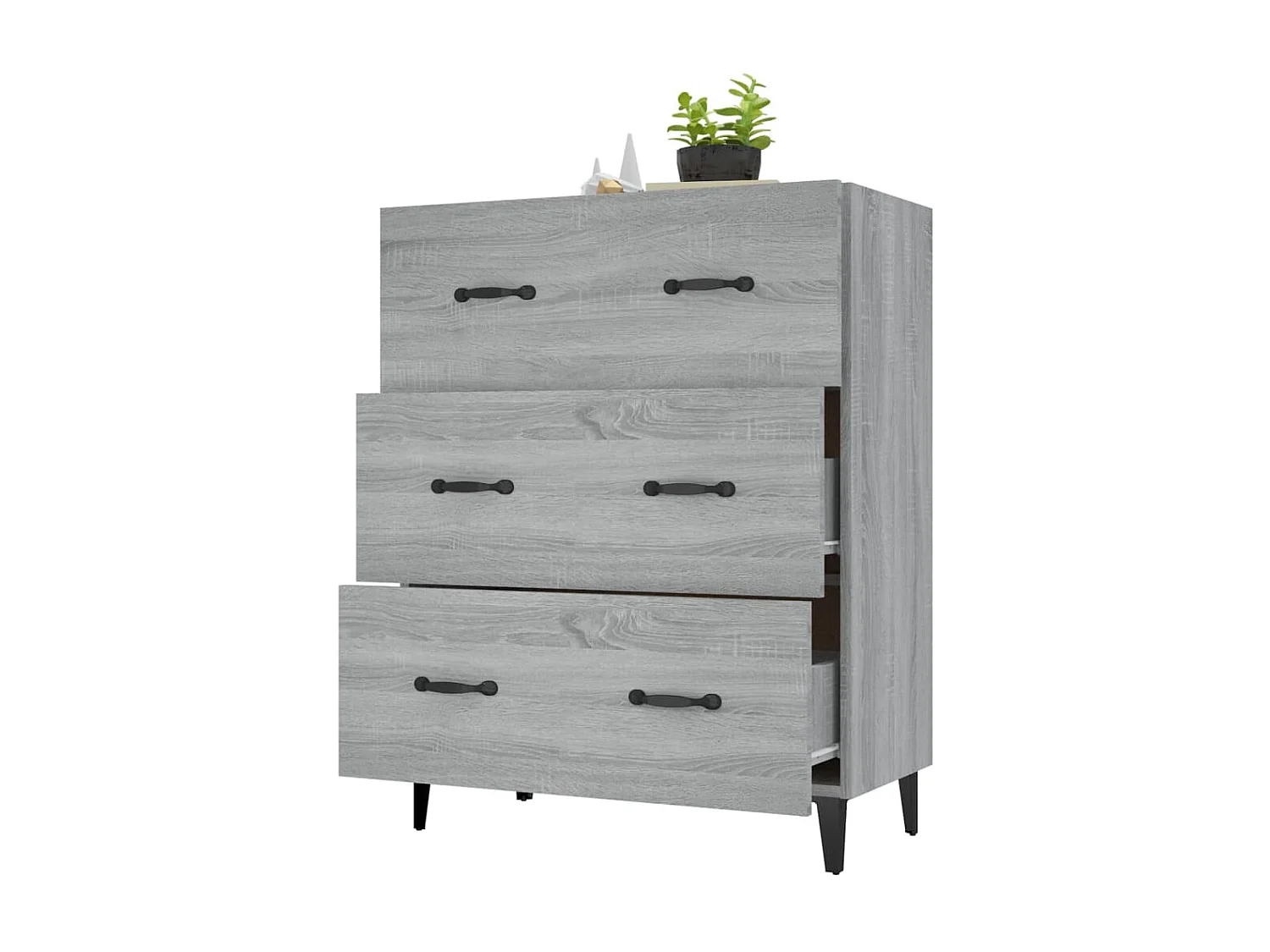Credenza Sonoma grigia 69,5x34x90 cm in legno ingegnerizzato