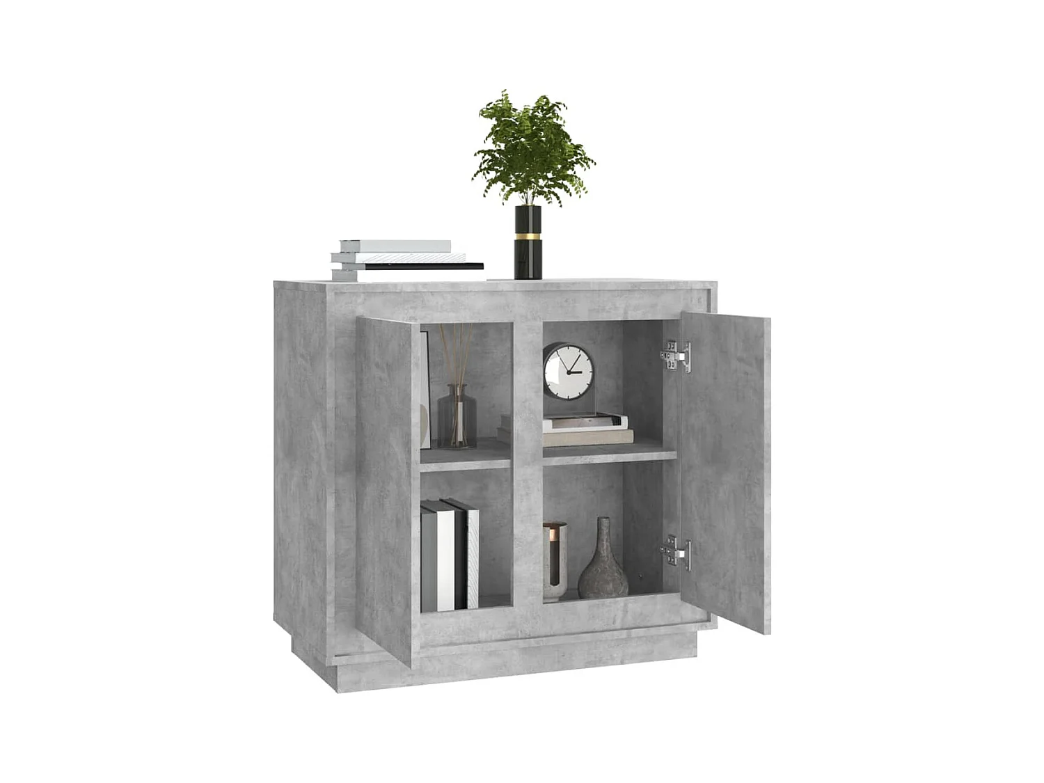 Credenza grigio cemento 80x34x75 cm in legno ingegnerizzato