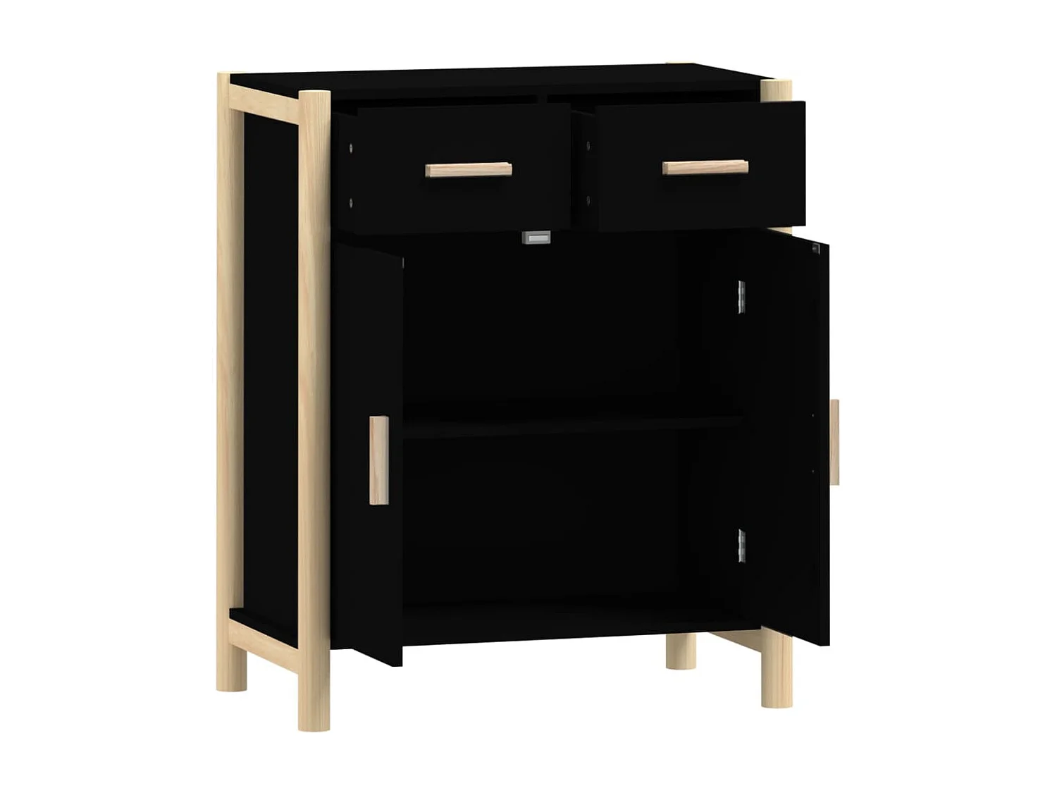 Buffet Noir 62x38x75 cm Bois d'ingénierie