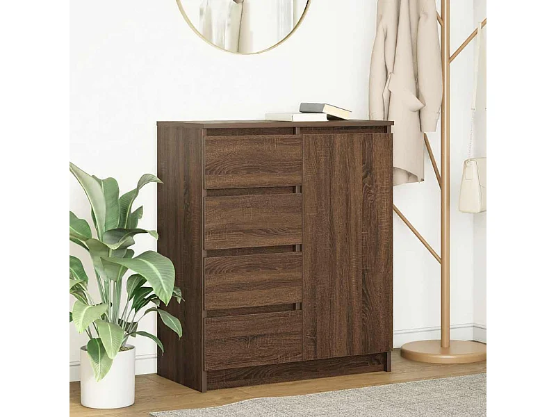 Buffet avec tiroirs chêne brun 71x35x84 cm bois d'ingénierie