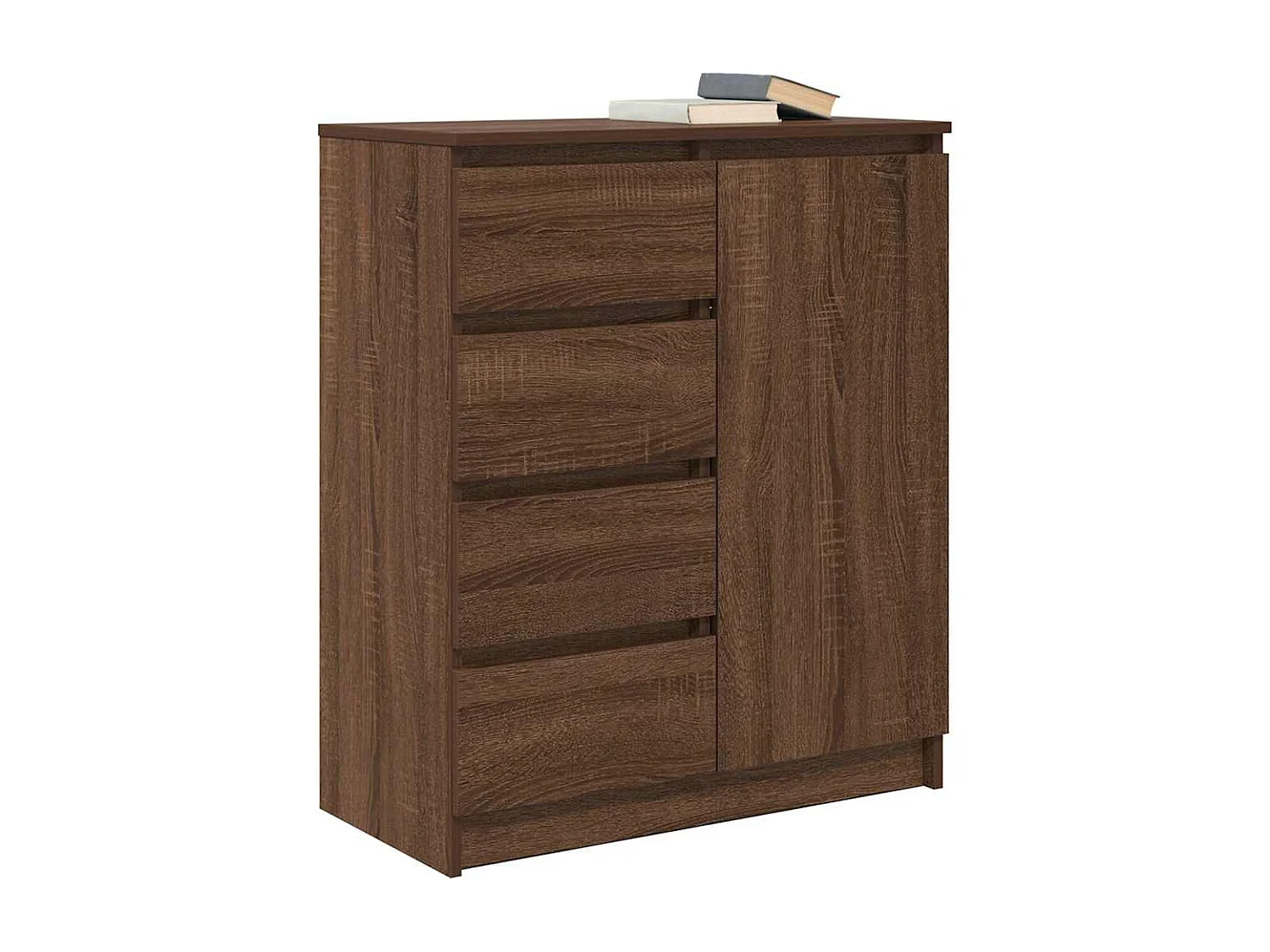 Dressoir met lades bruin eiken 71x35x84 cm bewerkt hout