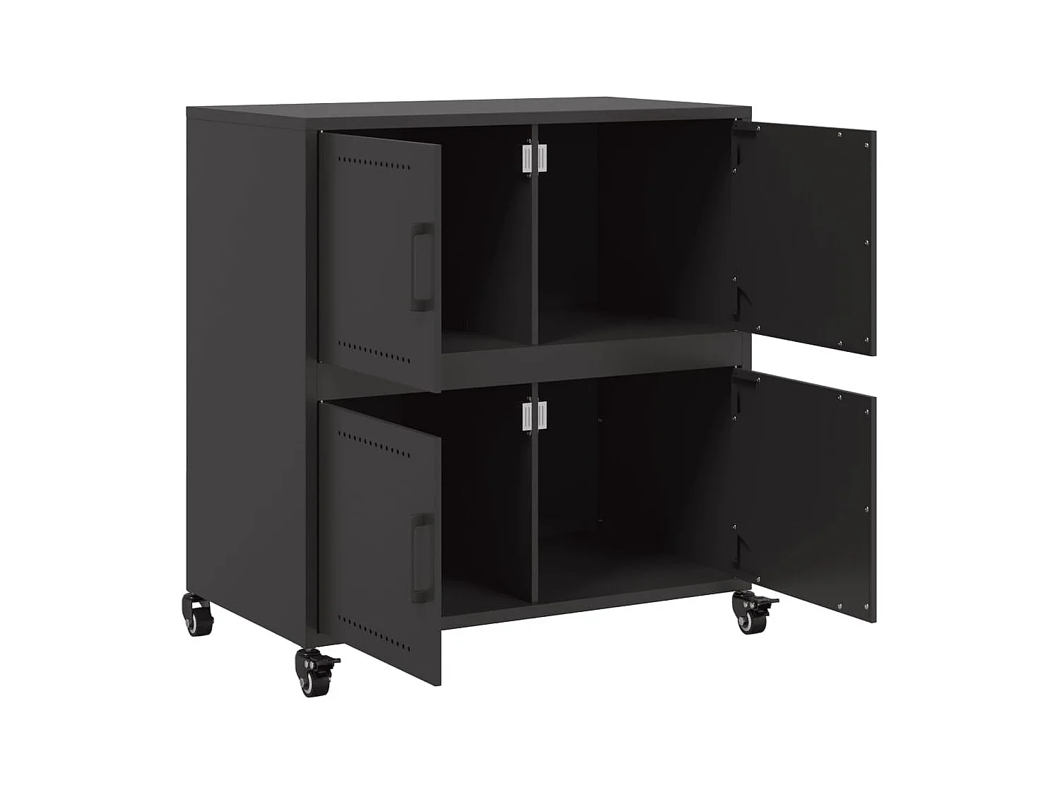 Buffet noir 68x39x72 cm acier