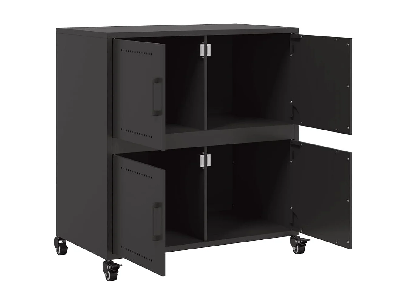 Buffet noir 68x39x72 cm acier