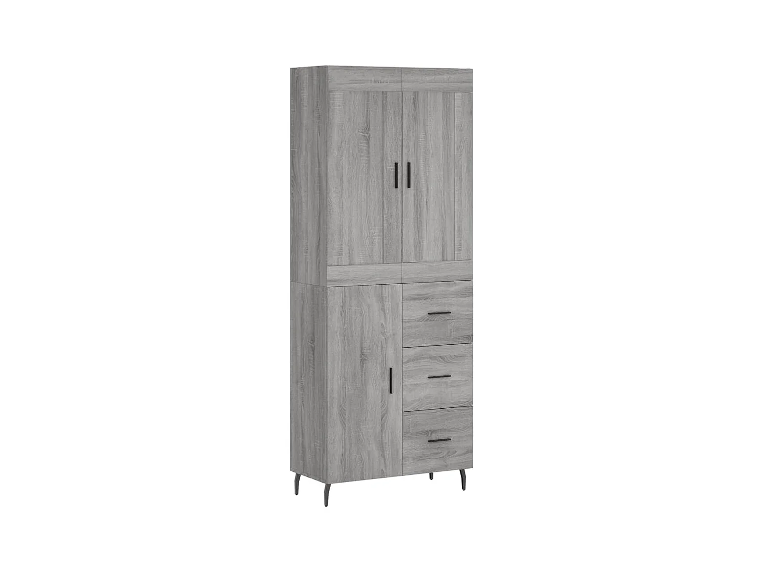 Sonoma hoog dressoir grijs 69,5x34x180 cm Technisch hout
