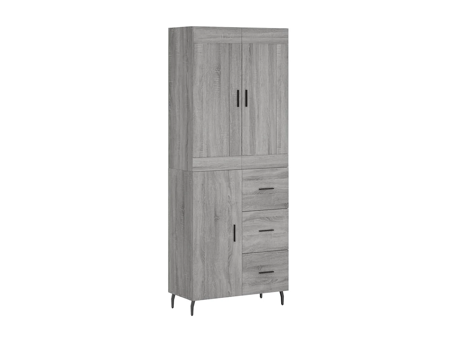 Credenza alta Sonoma grigia 69,5x34x180 cm Legno ingegnerizzato