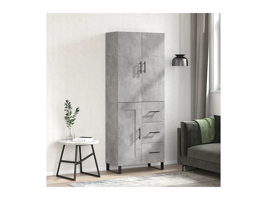 Hoge dressoir Betongrijs 69,5x34x180 cm Technisch hout