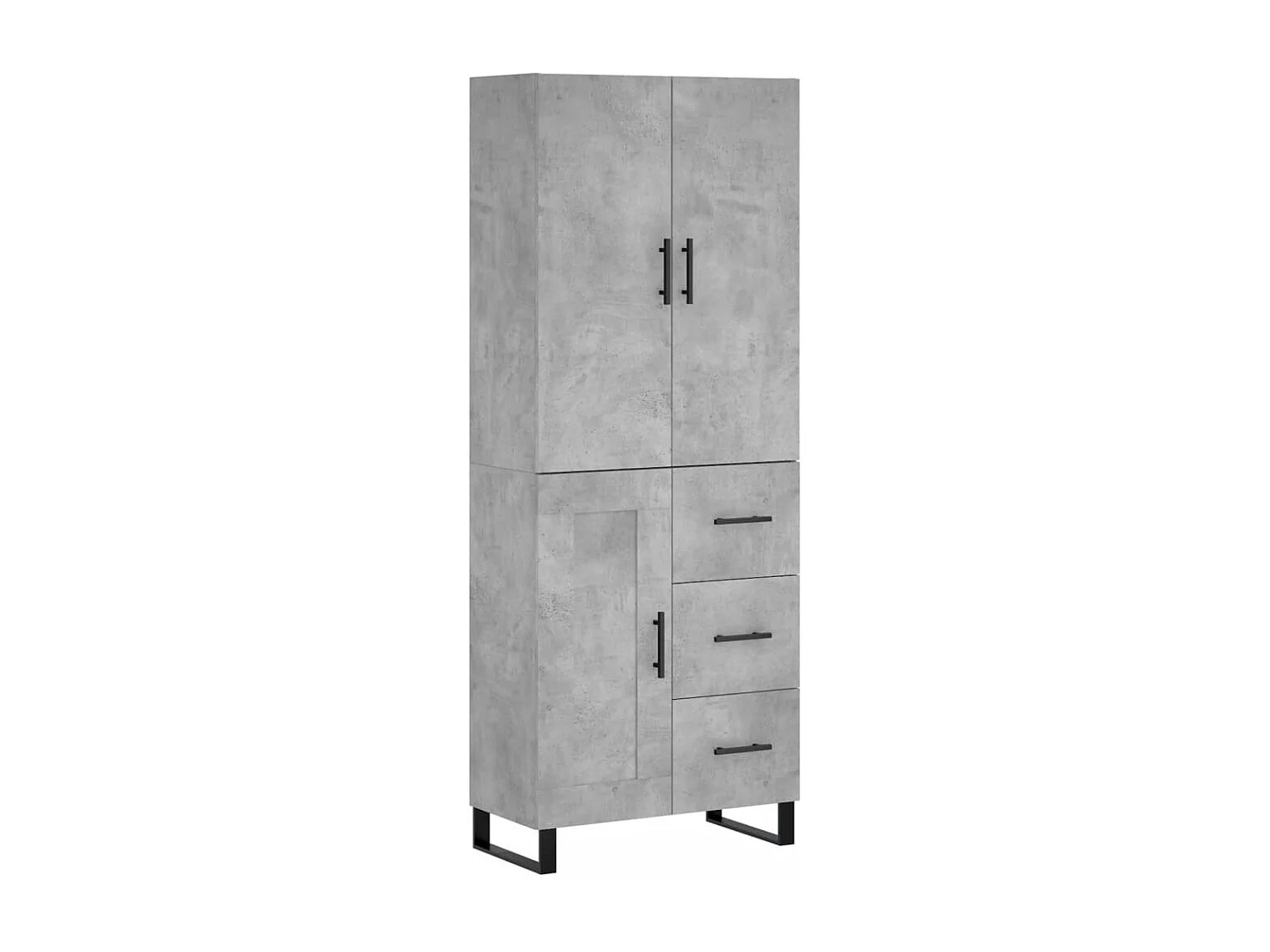 Buffet haut Gris béton 69,5x34x180 cm Bois d'ingénierie