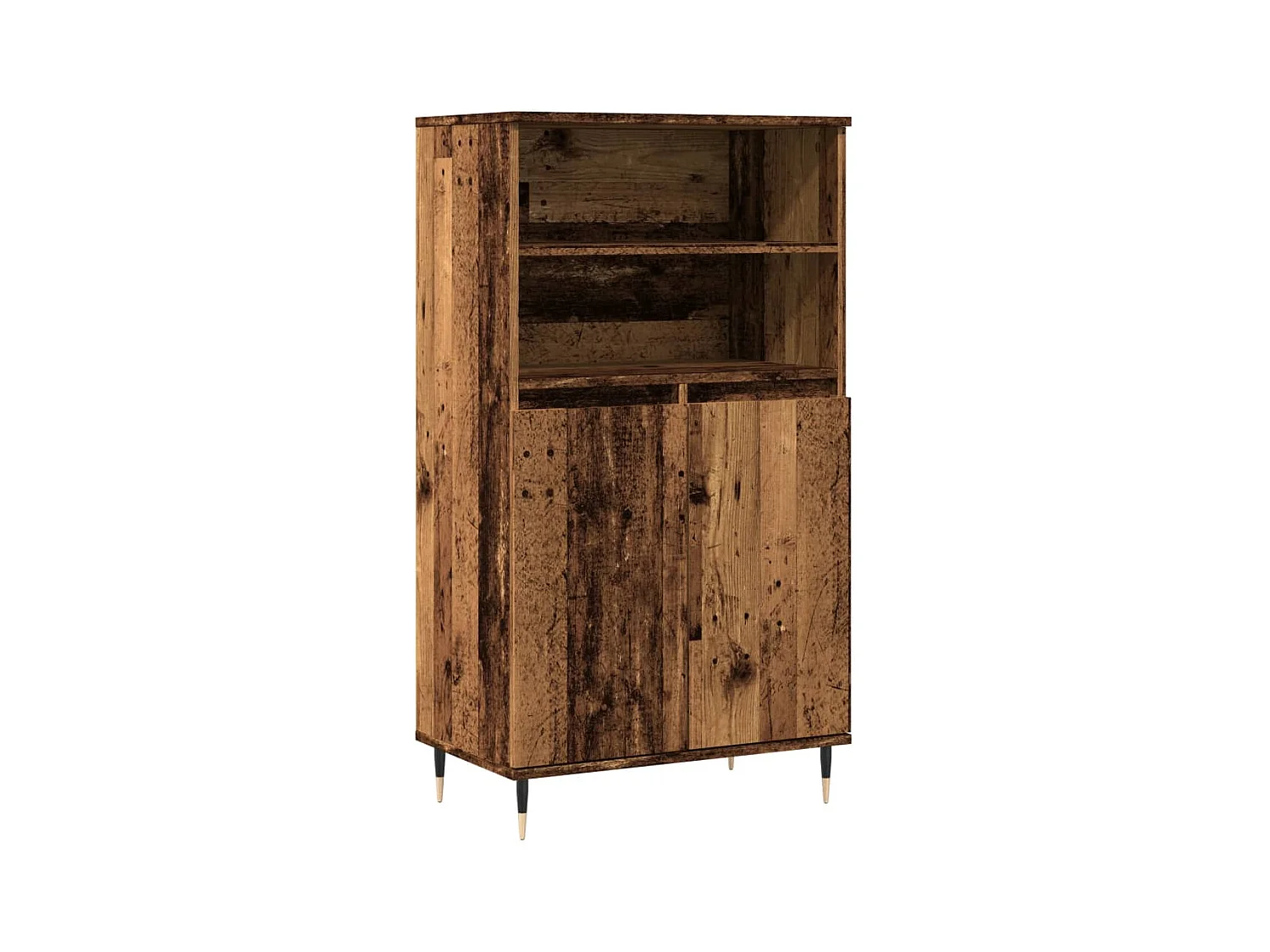 Hoge dressoir oud hout 60x36x110 cm bewerkt hout