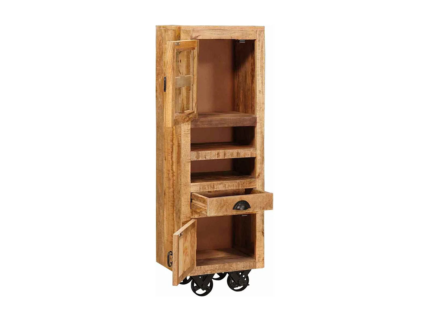 Haut Armoire Marron 40 x 30 x 120,5 cm bois de manguier massif