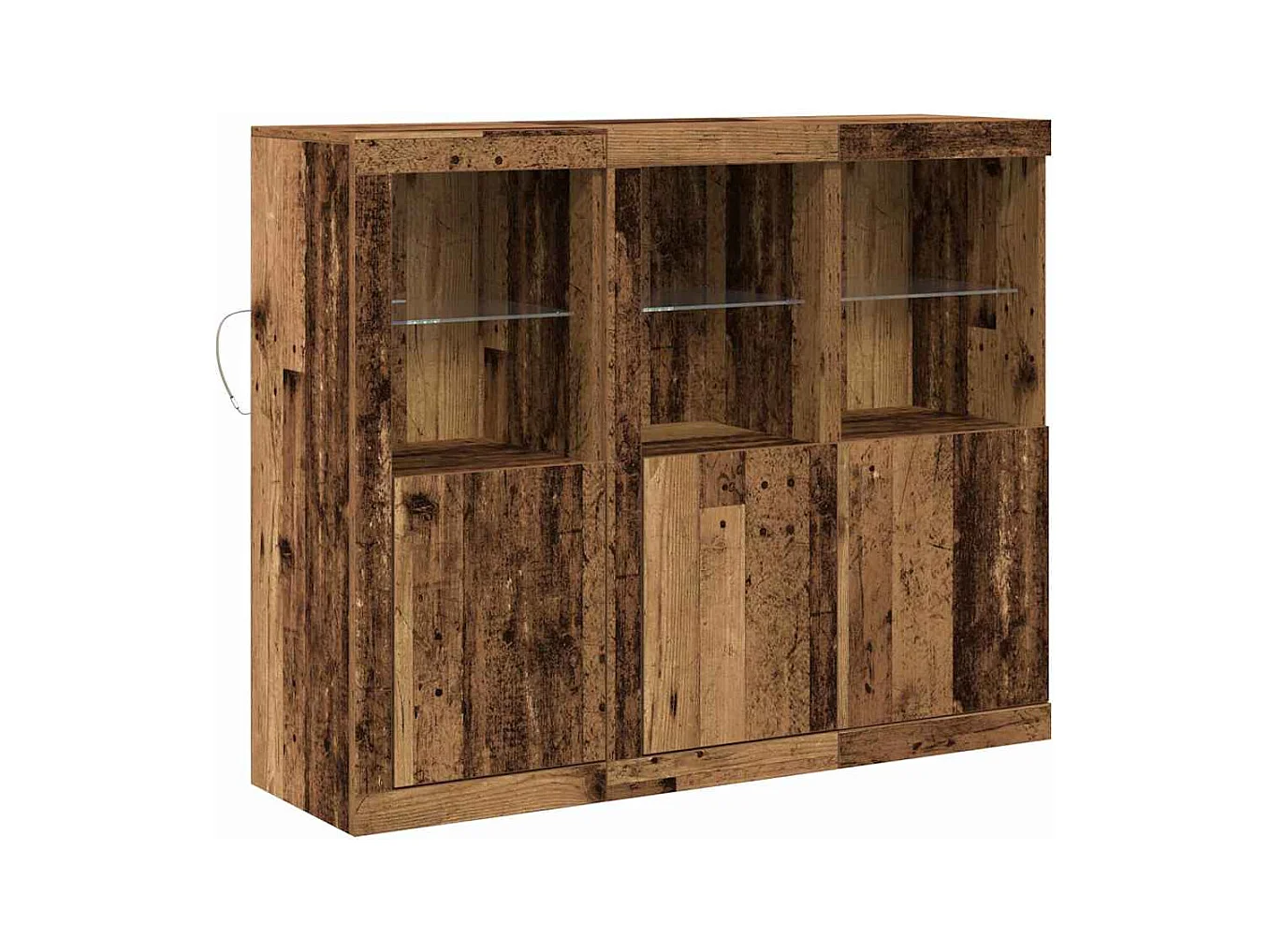 Buffet 3 pcs Bois ancien 123 x 37 x 100 cm Bois d'ingénierie