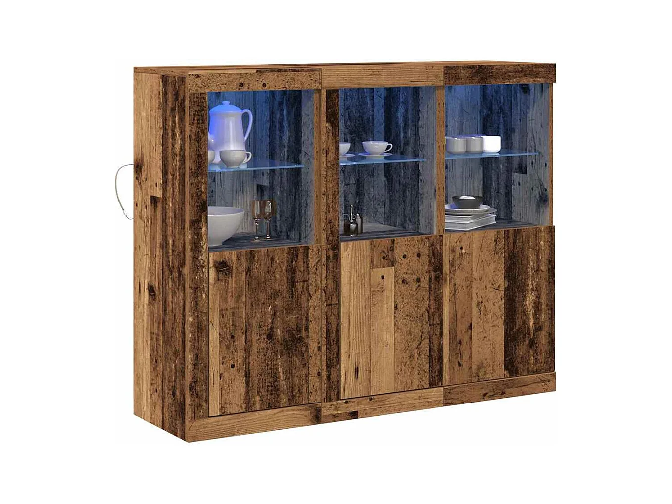 Buffet 3 pcs Bois ancien 123 x 37 x 100 cm Bois d'ingénierie