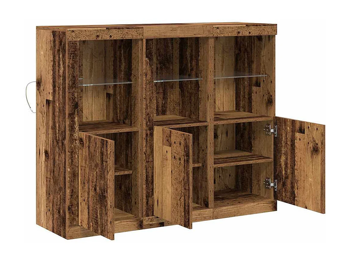 Buffet 3 pcs Bois ancien 123 x 37 x 100 cm Bois d'ingénierie